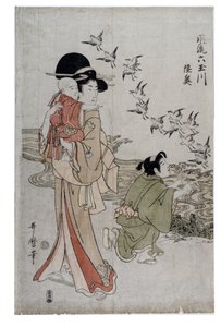 Mutsu Eyaleti - (Chidori) Noda Nehri, Edo Dönemi, c.1790-1804 (kağıt üzerine ahşap baskı) by Kitagawa Utamaro