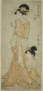 Kuzey Mahallesi (Hokkoku), "Çağdaş Güzelliklerin Üç Eğlencesi (Tosei bijin sanyu)" dizisinden by Kitagawa Utamaro