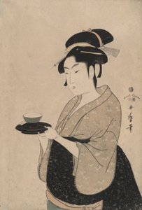 Okita, bir Çayevi Kızı by Kitagawa Utamaro