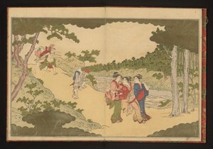 Çiçek izleme partisinden dönen insanlar by Kitagawa Utamaro