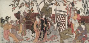 Trabzon hurması toplayıcılar by Kitagawa Utamaro