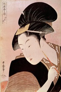 Japon Kadın Portresi, Utamaro Kitagawa (1753-1806) tarafından basılmıştır. by Kitagawa Utamaro