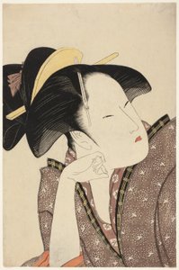 Yansıtıcı Aşk, "Şiirler Antolojisi: Aşk Bölümü (Kasen koi no bu) (Mono-omou koi)" dizisinden by Kitagawa Utamaro
