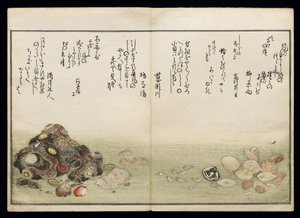 Shell Book olarak bilinen Shiohi no tsuto (Gelgitten Gelen Hediyeler), 1789 (renkli tahta baskı) by Kitagawa Utamaro