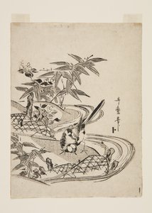 Serçe (renkli tahta baskı) by Kitagawa Utamaro