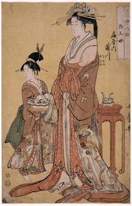 Ogiya Sekizlisi Takigawa, Aşk Sanatında Ölümsüzler dizisinden Utamaro, Kitagawa (1753-1806) by Kitagawa Utamaro
