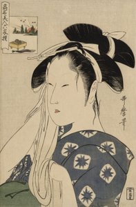 Altı Ölümsüz Şaire benzetilen Ünlü Güzeller dizisinden Asahiya Dul by Kitagawa Utamaro
