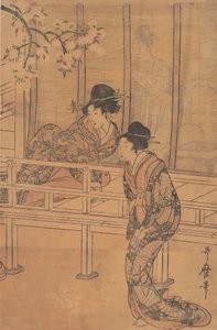 Rokujo Hanımı, Prenses Aoi Tarafından Ziyaret Ediliyor, M.Ö. 1805. by Kitagawa Utamaro