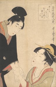 The Lovers Oshichi and Kichisaburo, ca. 1800. by Kitagawa Utamaro