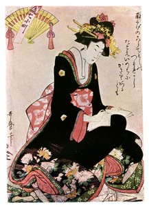 Kağıt Leylek Madonna, 1901. by Kitagawa Utamaro