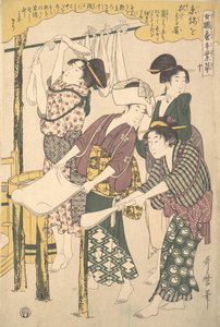 İpek İpi Yapımı, yak. 1790. by Kitagawa Utamaro