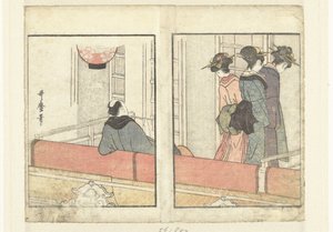 Tiyatro kulübesi Oyuncuların perde arkasına bir bakış (dizi adı) Yakusha gakuya tsu (dizi adı) by Kitagawa Utamaro