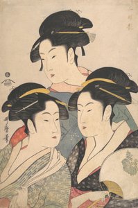 Kwansei Döneminin Üç Güzeli, M.Ö. 1791. by Kitagawa Utamaro