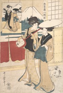 Eta Sınıfından İki Tori-oi veya Gezici Kadın Müzisyen, 18. yüzyılın sonu ve 19. yüzyılın başı. by Kitagawa Utamaro