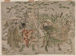 Üç Krallığın Romantizminden Kış Manzarası by Kitagawa Utamaro