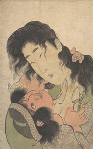 Yamauba, Genç Kintoki ile Oynarken, yaklaşık. 1795. by Kitagawa Utamaro