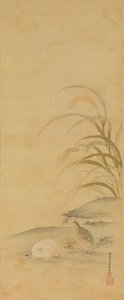 Bıldırcın ve Darı, 17. yüzyılın sonlarında. by Kiyohara Yukinobu