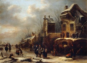 Nehirde Buz Pateni Pisti, 1665 by Klaes Molenaer