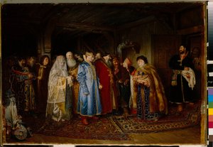 Boyar düğünü (boyar, boyar) 16. yüzyılda gelin bir kokochnik (Borar