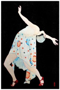 Art Deco moga veya modern kız dansı by Kobayakawa Kiyoshi