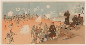 Albay Kumamoto Masaji, İmparatorluk Muhafız Topçu Alay Komutanı by Kobayashi Kiyochika