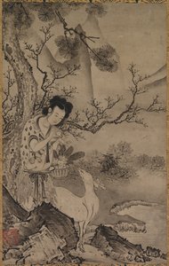 Peyzajda Kadın Taoist Figürü by Koboku