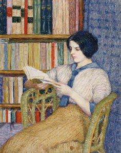 Kitap Okuyan Kadın (tuval üzerine yağlıboya) by Kojima Torajiro