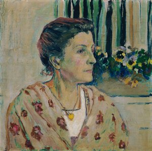 Charlotte Moser, sanatçının kız kardeşi by Koloman Moser