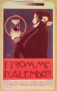 14. Viyana Secession Sergisi için Frommes Takvimi için tasarım, 1902 (renkli taş)