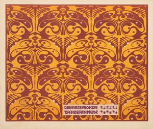 Karşılıklı dansçılar, 1901. by Koloman Moser