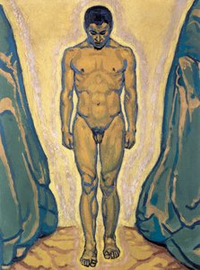 Stehender Jüngling - Ayakta duran genç adam ... (tuval üzerine yağlıboya) by Koloman Moser