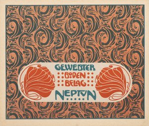 Dokuma Döşeme Neptün, 1901. by Koloman Moser