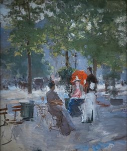Paris Kafede by Konstantin Alekseevich Korovin