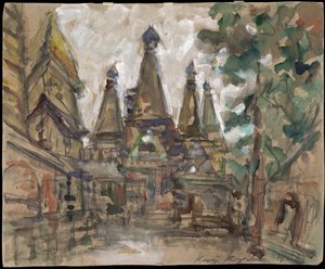 La Fiancee Du Tsar operası için hazırlık dekoru, Nicolai Rimsky Korsakov - N. Rimsky-Korsakov, Korovin, Konstantin Alexeyevich (1861-1939) operası Çar
