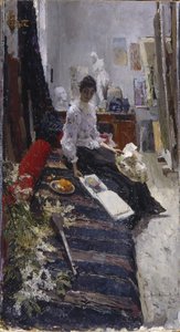 Ressamlar Stüdyosunda by Konstantin Alekseevich Korovin