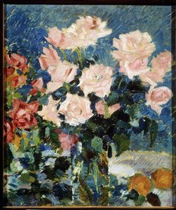 Güller (Güller). Konstantin Alekseyeviç Korovin (Constantin Korovin) (1861-1939), tuval üzerine yağlı boya, 1930 dolayları. Natürmort, 20. yüzyıl Rus sanatı, izlenimcilik sonrası. Devlet Sanatı kullanımı, Yaroslavl (Rusya). by Konstantin Alekseevich Korovin
