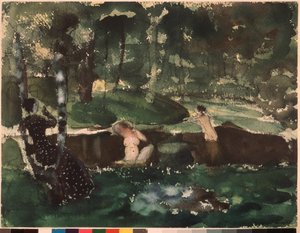 banyo yapanlar by Konstantin Andreevic Somov