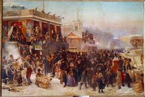 St. Petersburg Sokak Tiyatrosu Gösterisinde Admiraut Meydanı