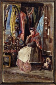 Boutique de curiosites (Curiosity Shop). Peinture de Konstantin Yegorovich Makovsky (Constantin Makovski) (1839-1915), huile sur toile. Sanat rus 19e dizisi. M.Tuganov Kuzey Osetya Sanat Müzesi, Vladikavkaz (Vladicaucaze) (rusya). by Konstantin Egorovich Makovsky