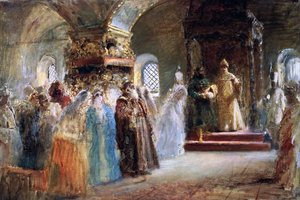 Çar Alexei Michaylovich (1629-76) bir gelin seçiyor by Konstantin Egorovich Makovsky