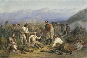 Savaştan sonra. Kırım savaşından bir sahne by Konstantin Nikolaevich Filippov