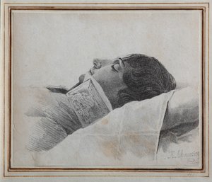Dimitri Venevitinov 1805-1827 ölüm döşeğinde, 1827 by Konstantin Yakovlevich Afanasyev