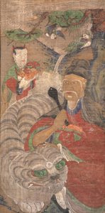 Sansin (Çin siyah mürekkebi ve kaba kumaş üzerine uygulanan pigmentler) by Korean School