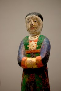 Dekoratif bir mezar figürü. Çok renkli oyma ahşap, geç Joseon (Choson) dönemi by Korean School