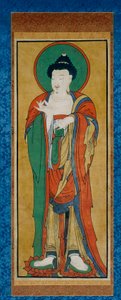 Ruthagata Buddha, 1800'lerin sonları (asılı parşömen; kağıt üzerine mürekkep ve renkli) by Korean School