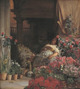 Floransalı Bir Çiçek Satıcısı by Kristian Zahrtmann