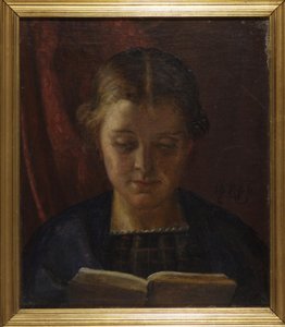Sanatçının kız kardeşi Elisabeth Zahrtmann kitap okuyor by Kristian Zahrtmann