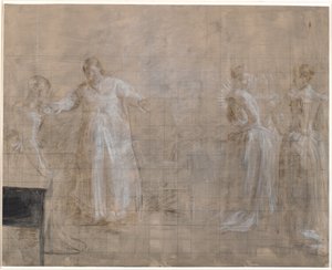 Leonora Christine, Kraliçe Charlotte Amalie tarafından hapishaneyi ziyaret etti by Kristian Zahrtmann