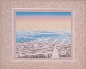 Waterloo Köprüsü ve Blackfriars Köprüsü, c1845