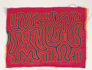 Gömlek Paneli (mola), 1950 dolayları (aplikeli pamuk) by Kuna Indian Culture
